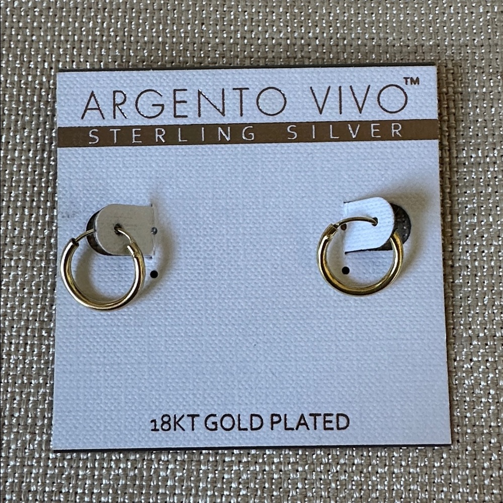 Argento Vivo Gold and Silver Hoop Earrings